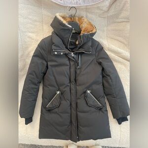 Mackage Black Ski & Snow Jacket with Fur Trim